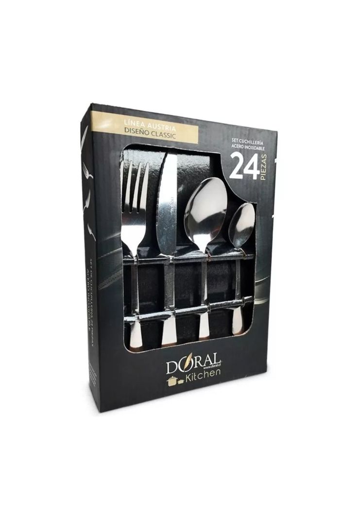 Set Juego Cubiertos Acero Inoxidable 24 Piezas-0