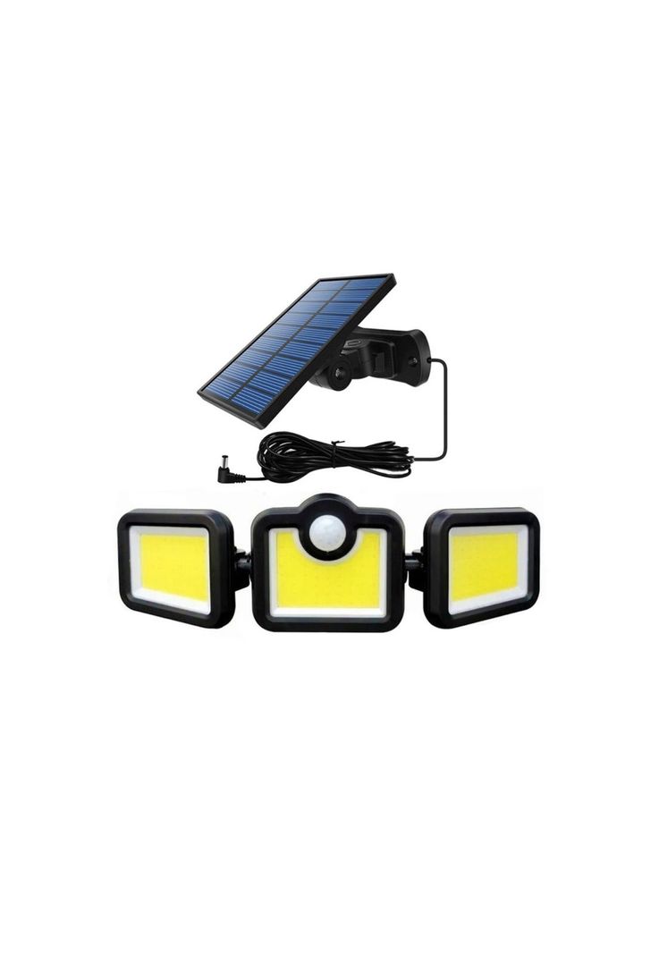 Foco Solar Triple Sensor Movimiento Control Remoto 171 COB LED-0