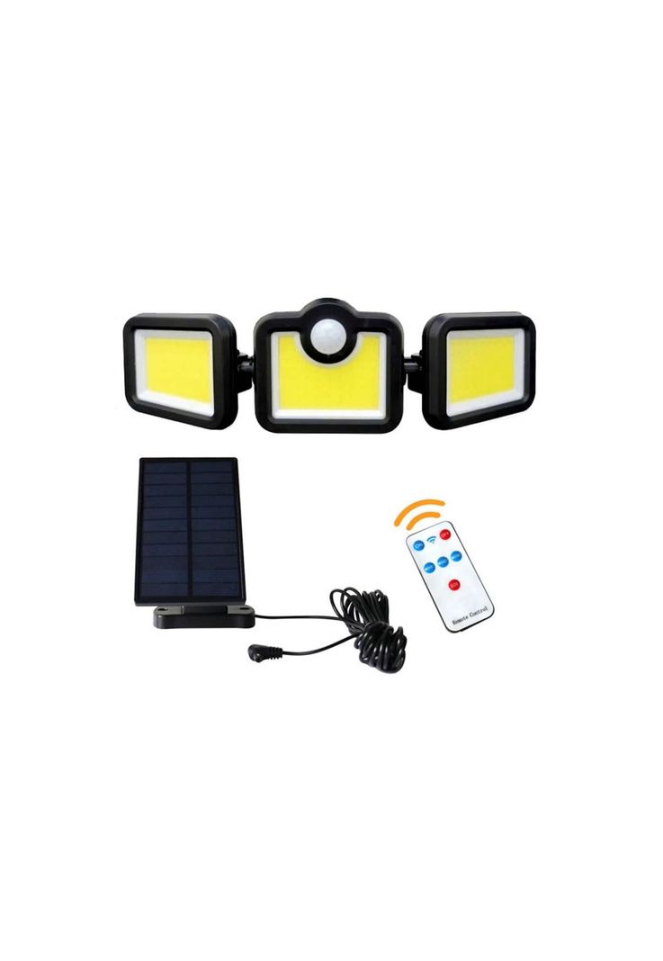Foco Solar Triple Sensor Movimiento Control Remoto 171 COB LED-1