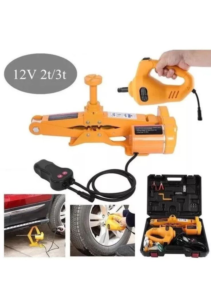 Gata Eléctrica + Llave Impacto Vehículos 12 V 3t-4