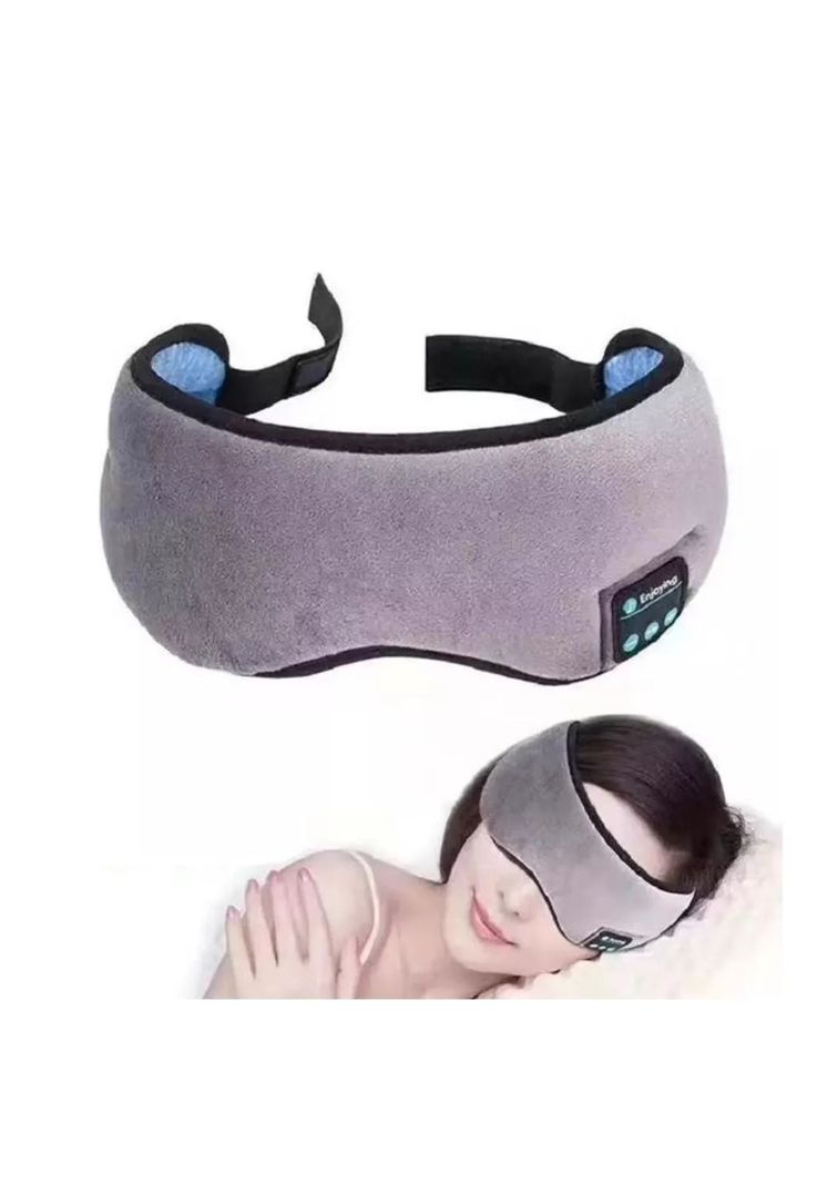 Máscara Antifaz Dormir Auriculares Música Bluetooth Gris-1