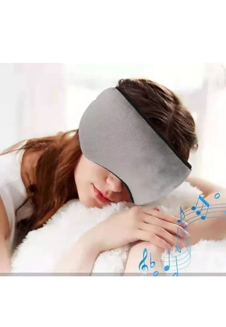 Máscara Antifaz Dormir Auriculares Música Bluetooth Gris-4