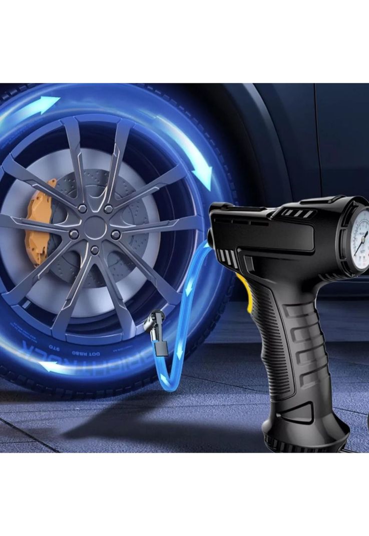 Compresor Portátil 12 V 120 Watt Infla Neumático Auto Negro-8