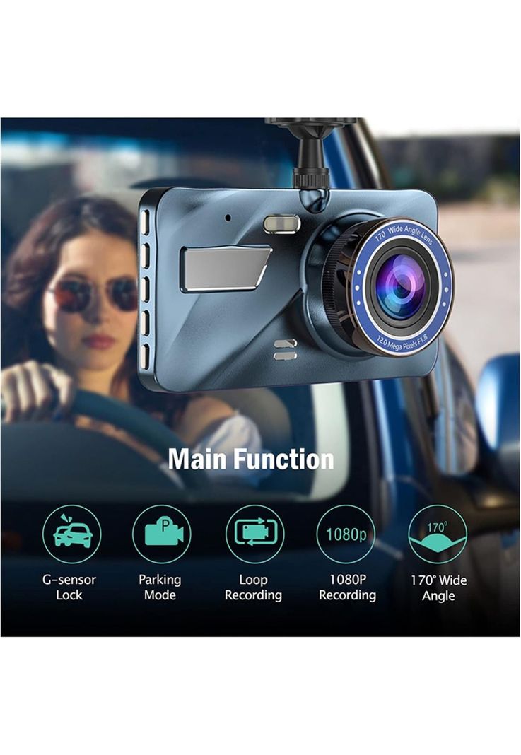 Cámara Auto DVR + Retroceso 4 Dual Lente 170°-5