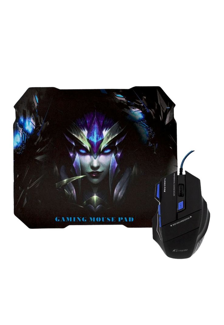 Kit Mouse Gamer Mousepad Ergonómico Azul-0