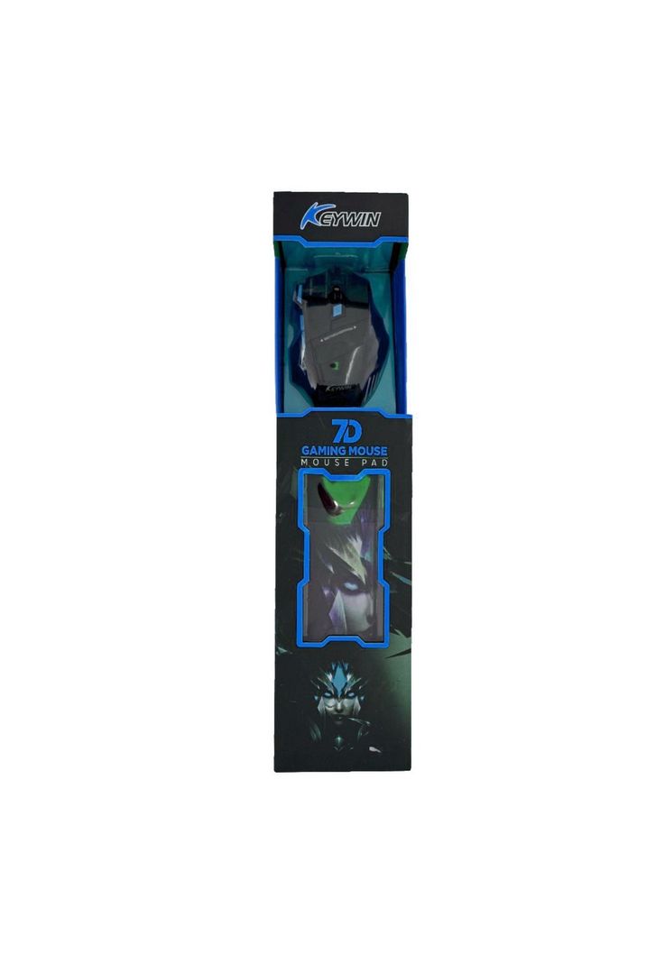 Kit Mouse Gamer Mousepad Ergonómico Azul-2