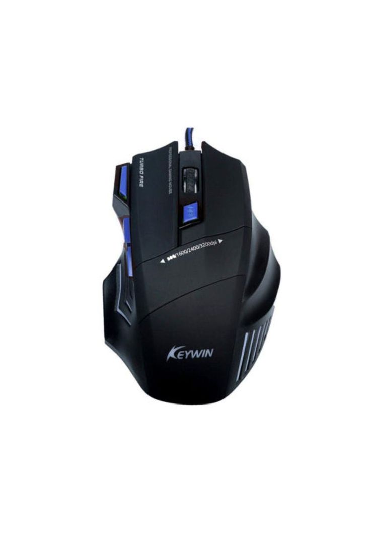 Kit Mouse Gamer Mousepad Ergonómico Azul-3