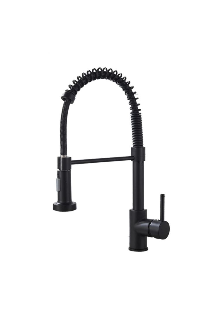 Llave Monomando Lavaplatos Profesional Resorte Negro-0
