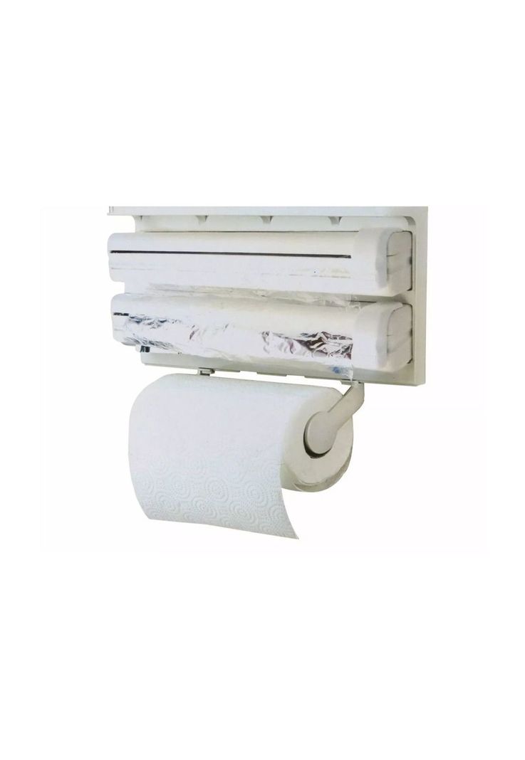Dispensador Multifuncional Triple Cocina Film Papel Blanco