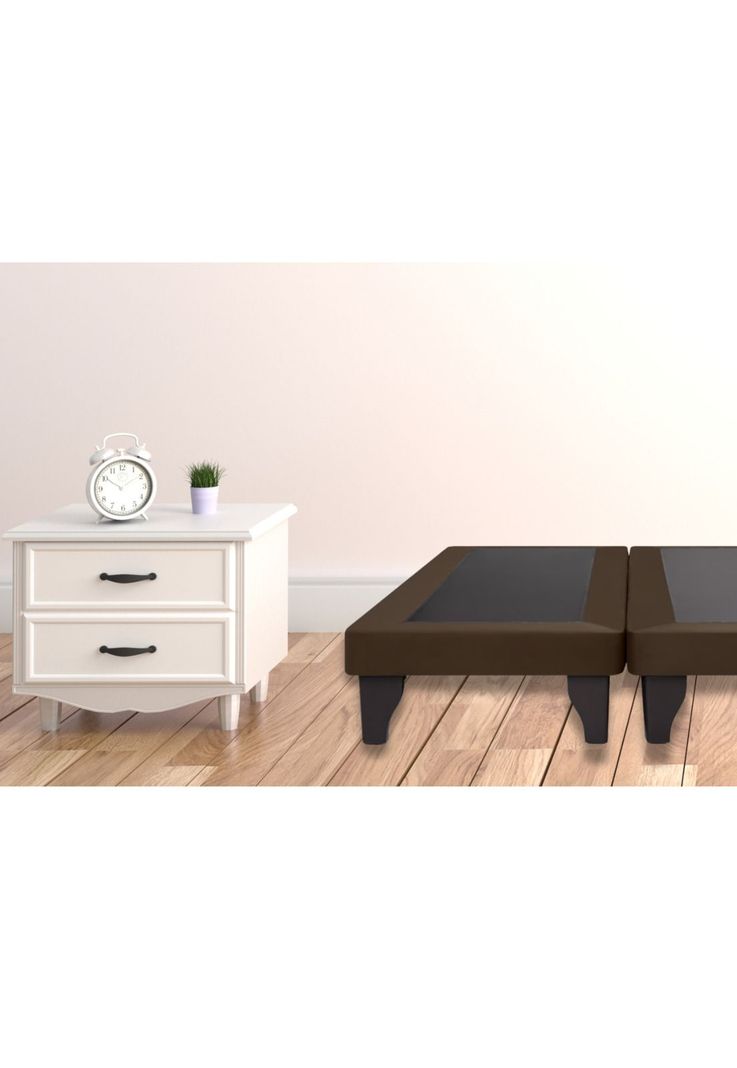 Base Dividida Cama Europea Super King 200x200 CM Chocolate Felpa-4