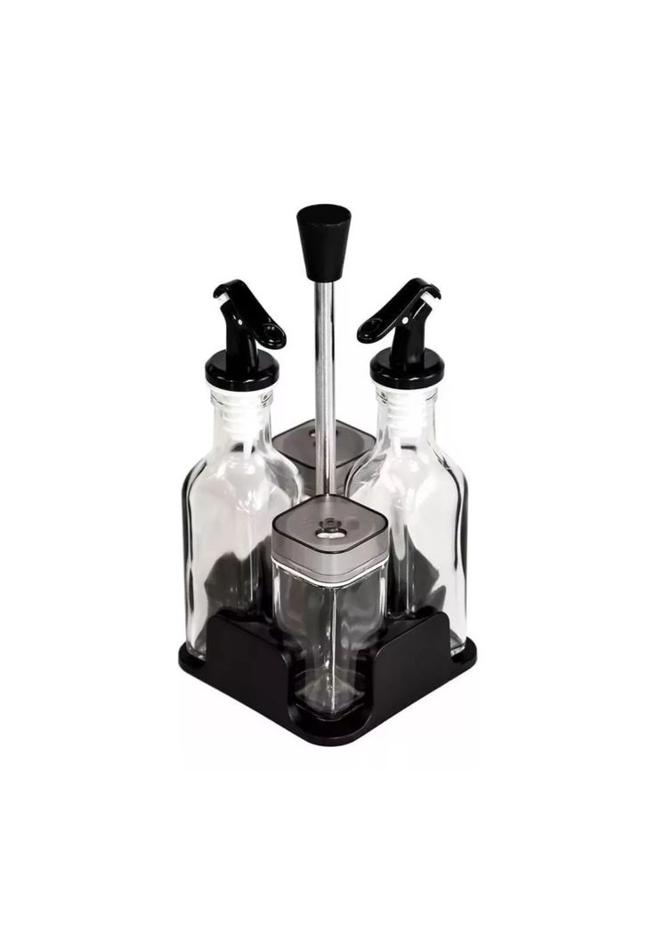 Set Alcuza Dispensador 4 Piezas Vidrio 100 ML-0