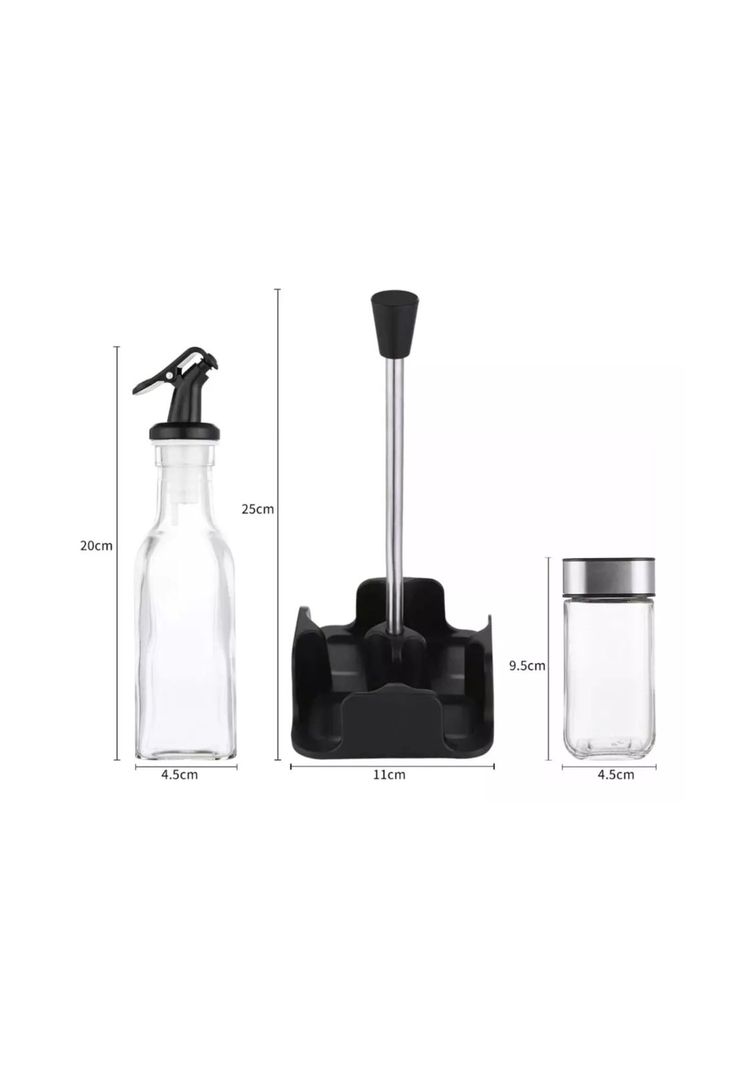 Set Alcuza Dispensador 4 Piezas Vidrio 100 ML-3
