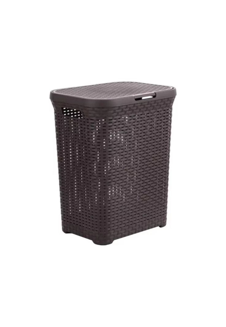 Canasta Cesto Ropa Hogar Ratán 60 L Marrón-0