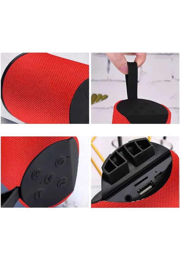 Parlante Altavoz Bluetooth Rojo USB-3
