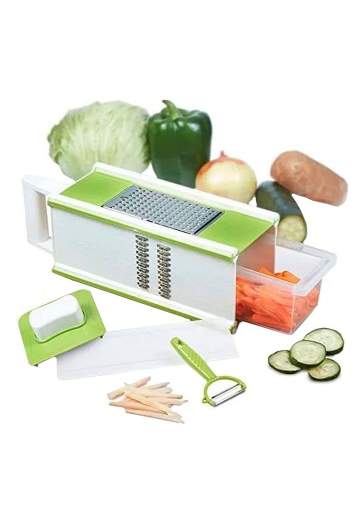 Rallador Verduras Cocina Multifuncional 5 En 1 Verde-2