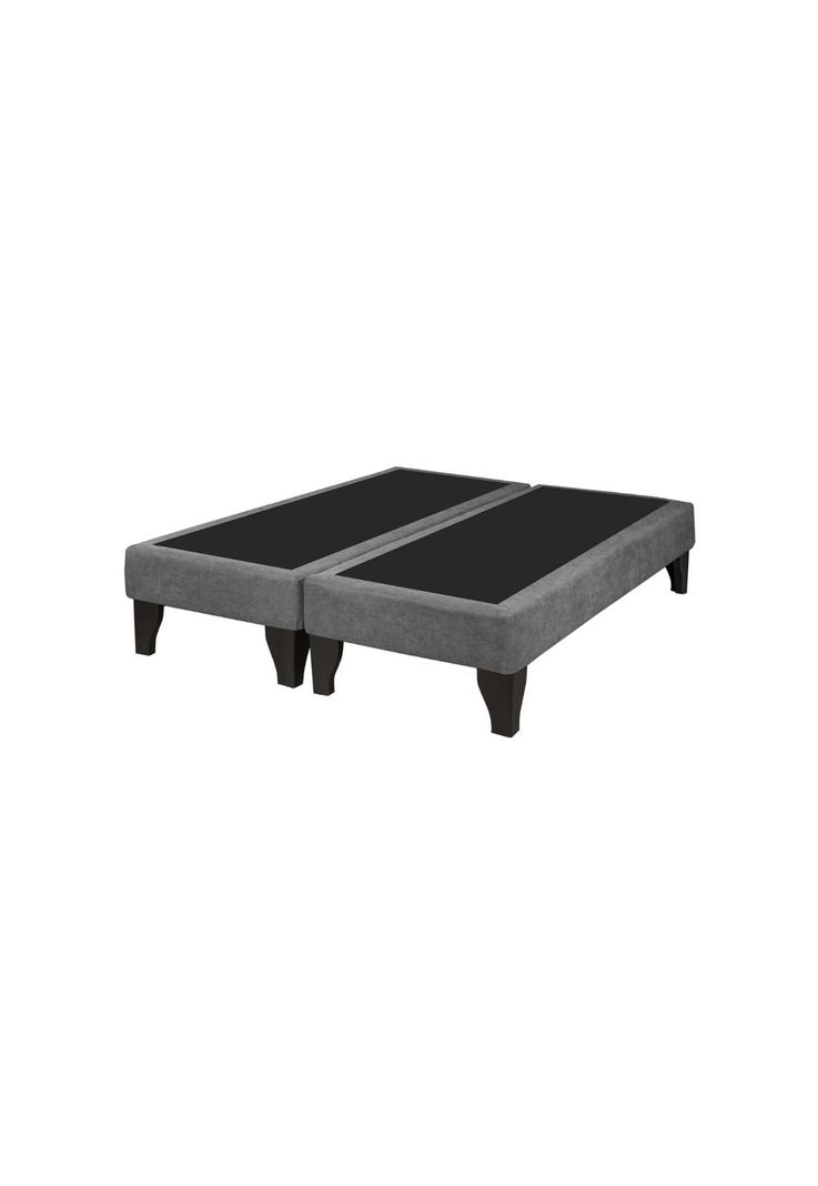 Base Dividida Cama Europea Super King 200x200 CM Gris Claro Felpa-0