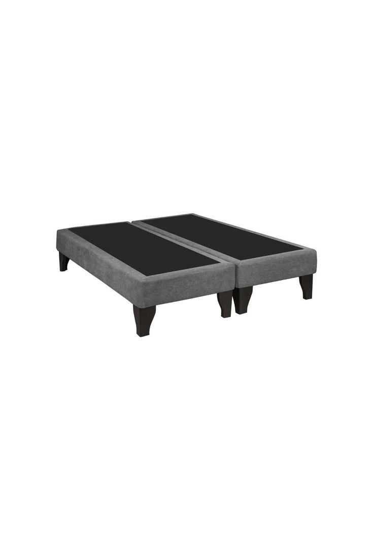 Base Dividida Cama Europea Super King 200x200 CM Gris Claro Felpa-2
