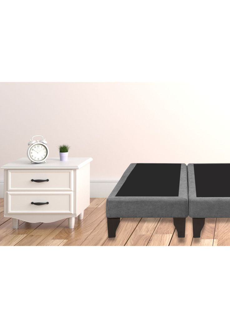Base Dividida Cama Europea Super King 200x200 CM Gris Claro Felpa-4