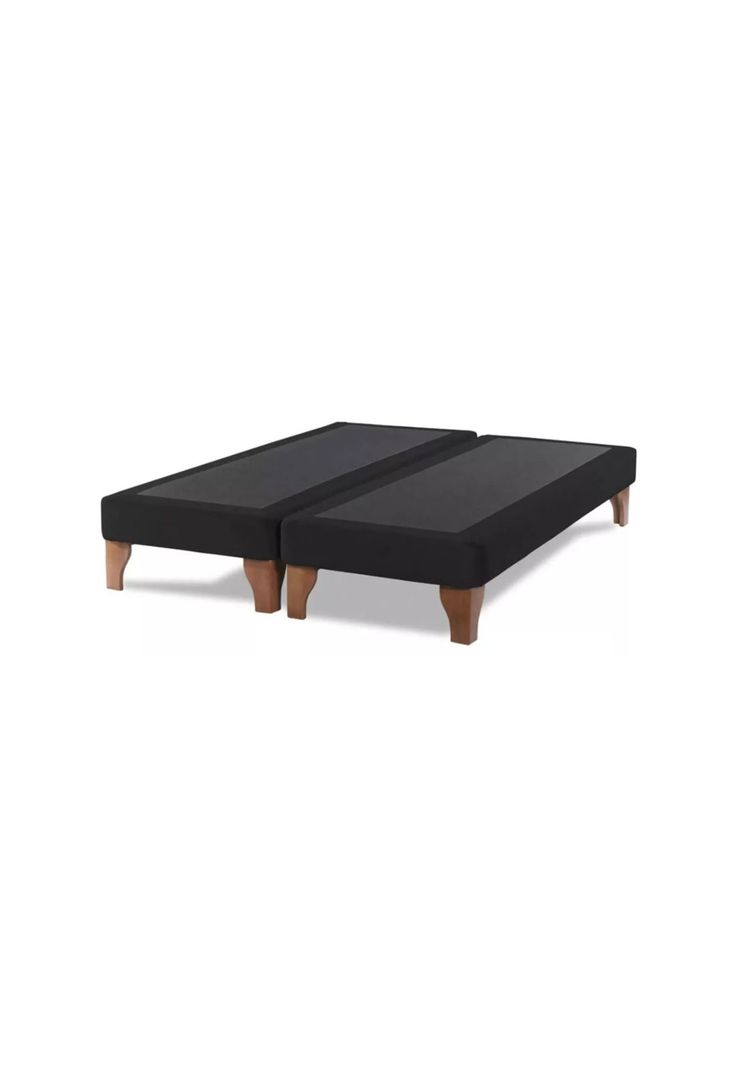 Base Dividida Cama Europea King 200x180 CM Negro Felpa-0