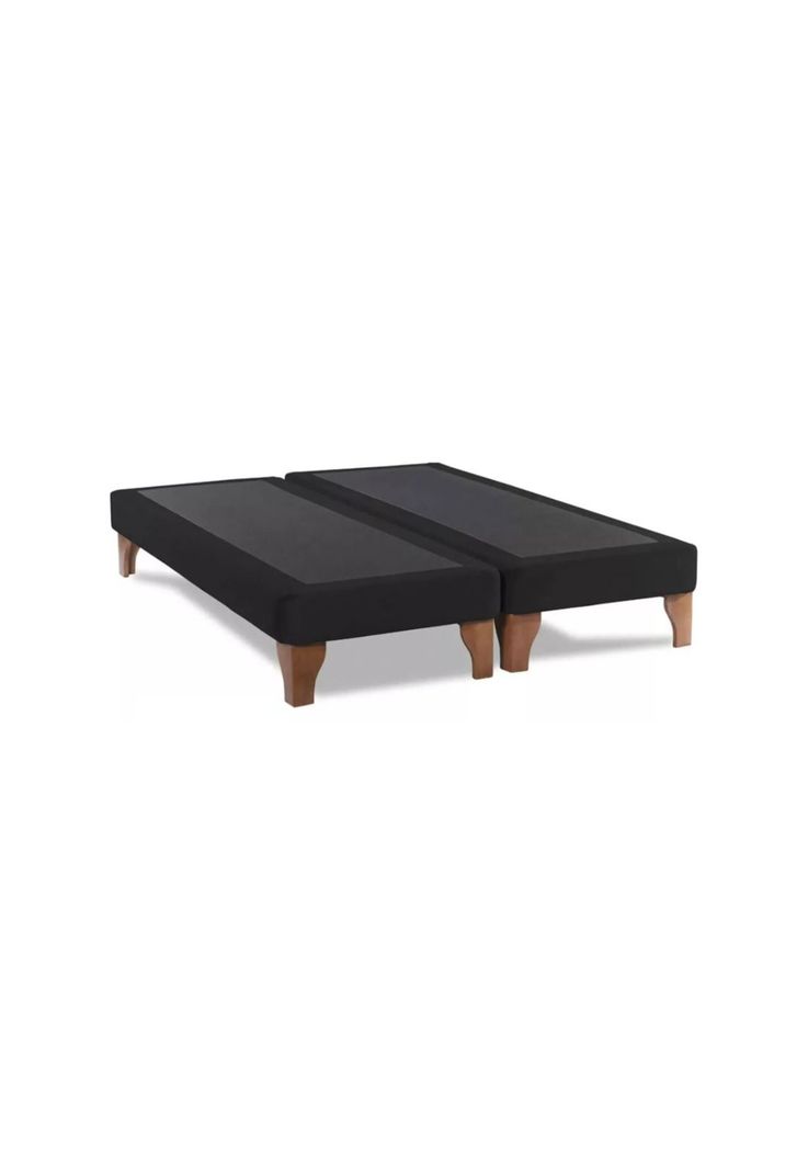 Base Dividida Cama Europea King 200x180 CM Negro Felpa-2