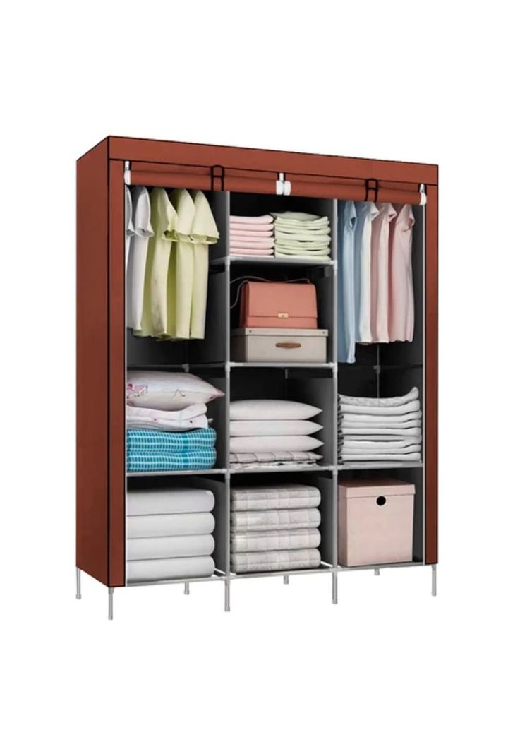 Closet Organizador Armable Tela Café 3 Cuerpos 130x45x175 CM-0