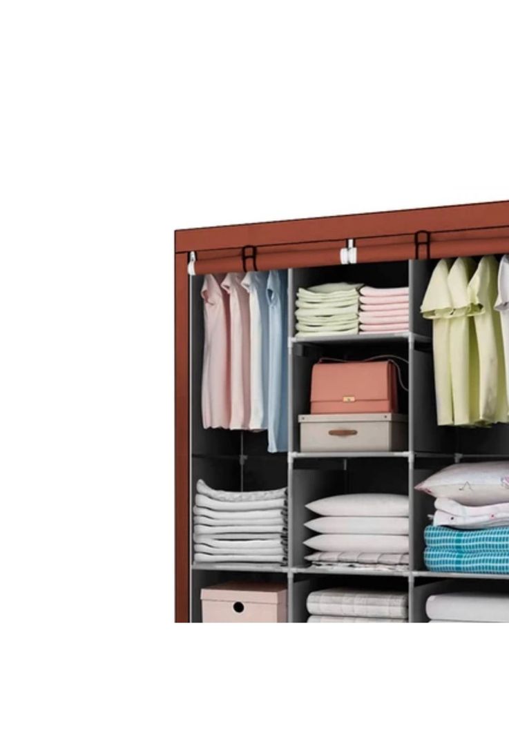 Closet Organizador Armable Tela Café 3 Cuerpos 130x45x175 CM-2