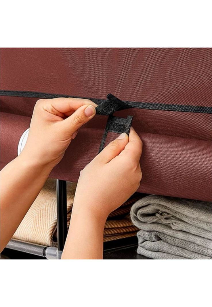 Closet Organizador Armable Tela Café 3 Cuerpos 130x45x175 CM-5