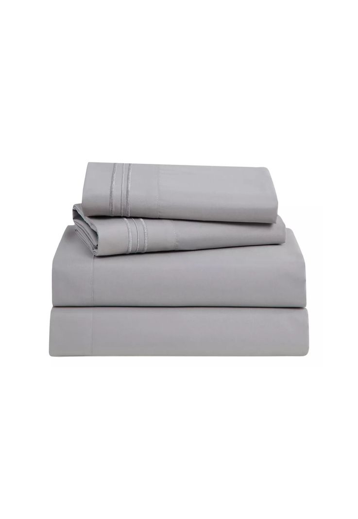 Juego Sábanas Hotel Ultra Suave Microfibra + 2 Fundas Bordadas King Gris-0