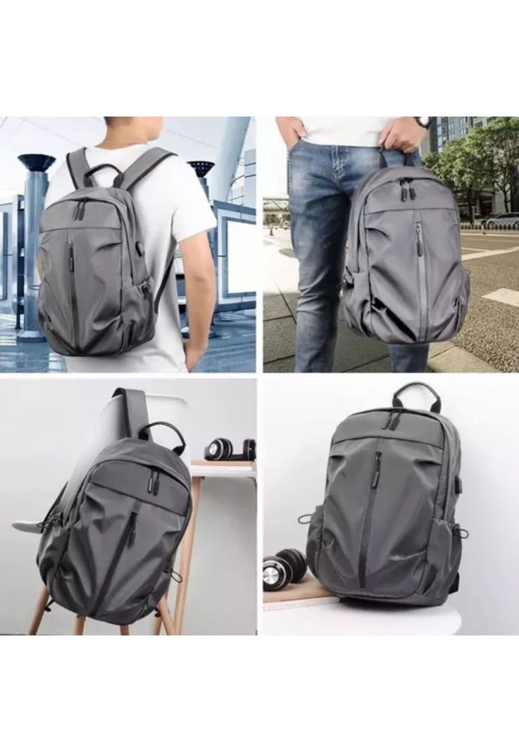 Mochila Impermeable Antirrobo Puerto USB 35 LT Gris-4