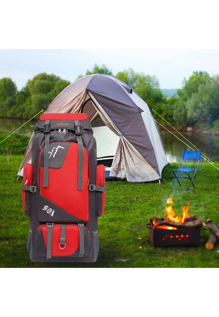 Mochila Camping Outdoor 90 LT Rojo-4