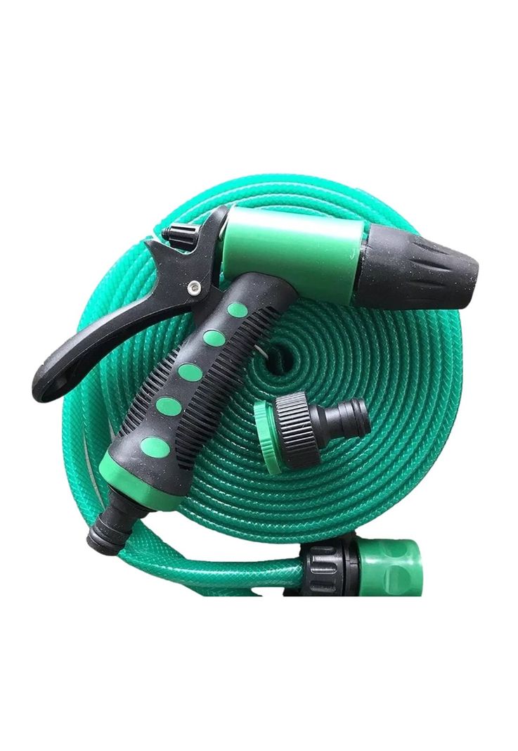 Manguera Flexible 1/2 Pulgada Rollo 15 MTS Pistola Acoples Verde-0