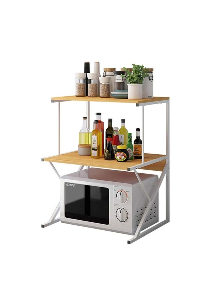 Estante Rack Cocina Microondas Organizador Blanco 64x54x37 CM-0