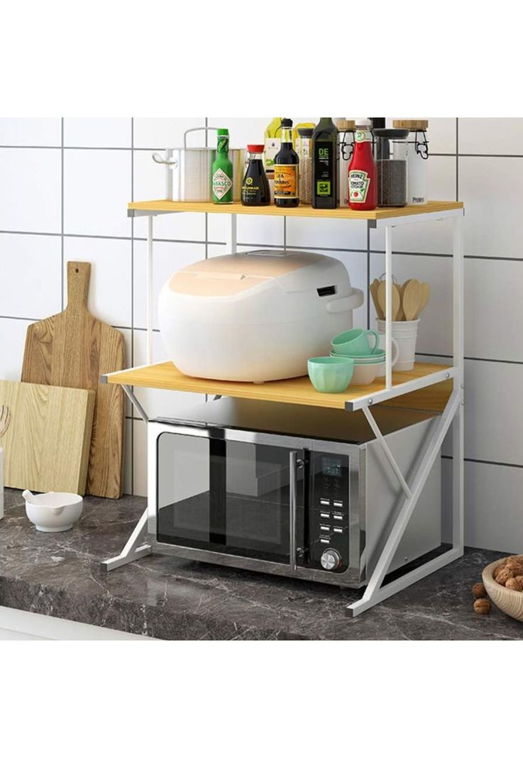 Estante Rack Cocina Microondas Organizador Blanco 64x54x37 CM-1