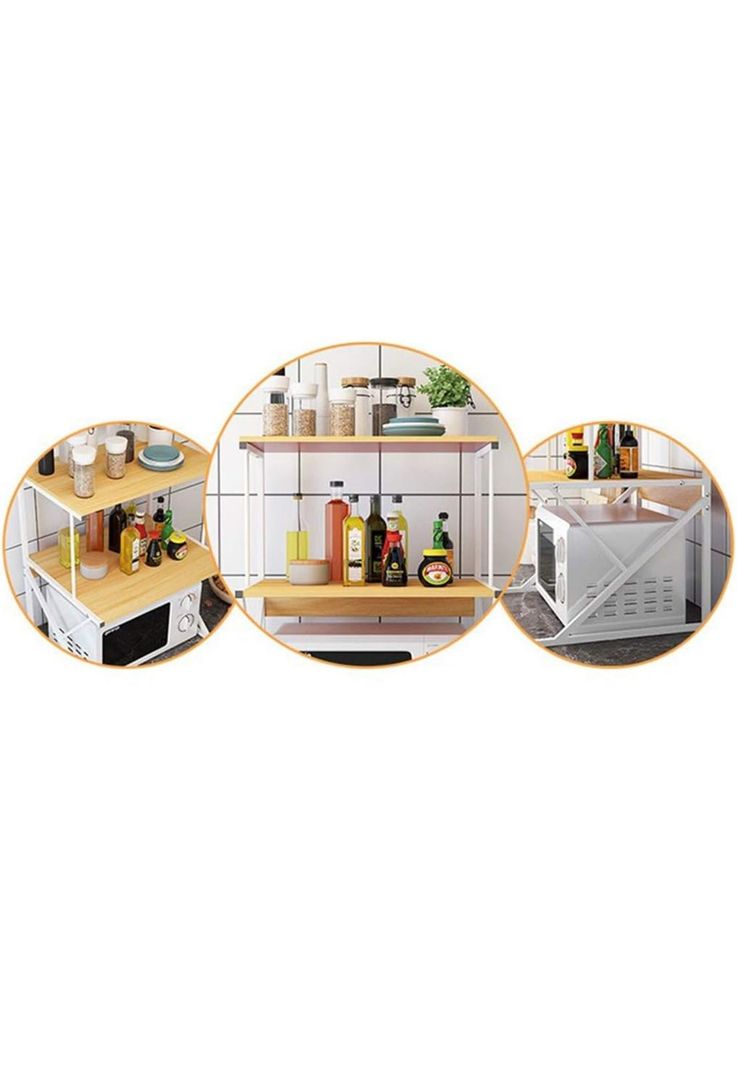 Estante Rack Cocina Microondas Organizador Blanco 64x54x37 CM-3