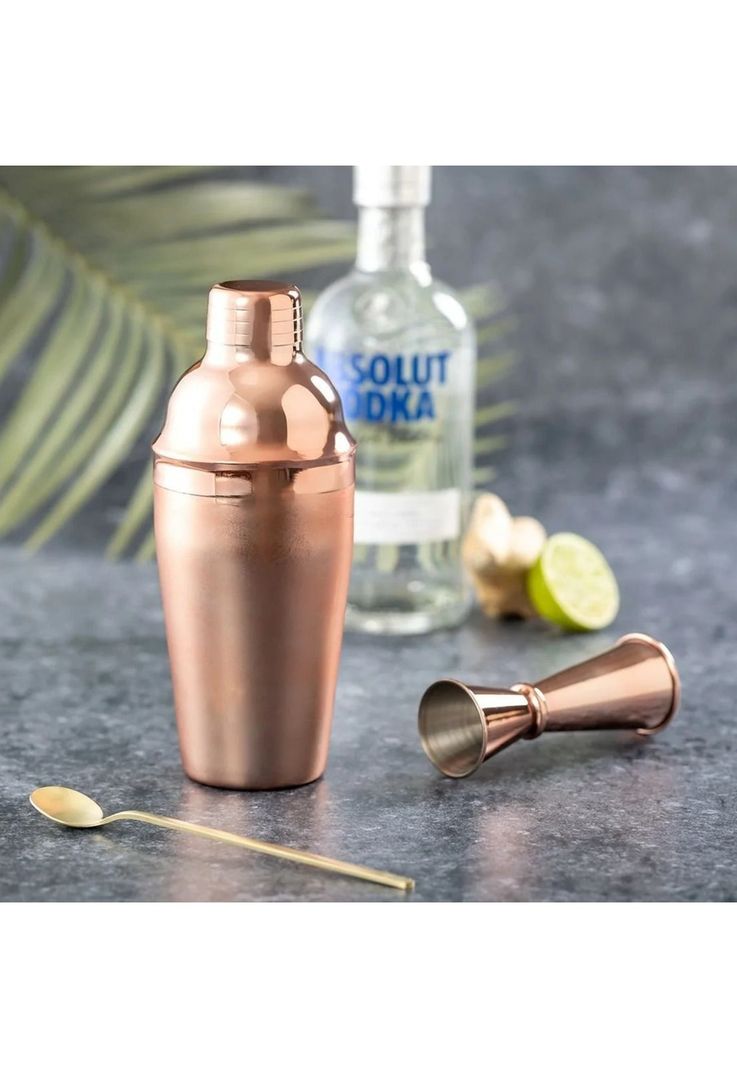 Coctelera Mezcladora Tragos Acero Inoxidable Hamberly 550 ML Cobre-4