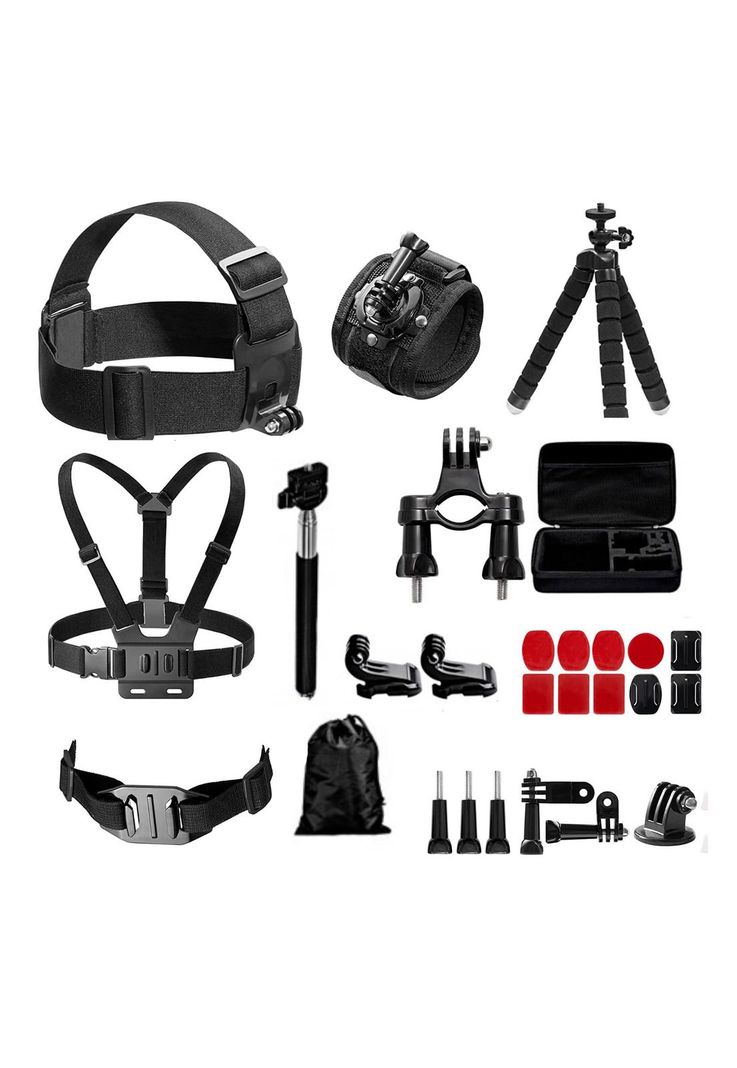 Kit 30 Accesorios Cámara Deportiva Go Pro Estuche-0