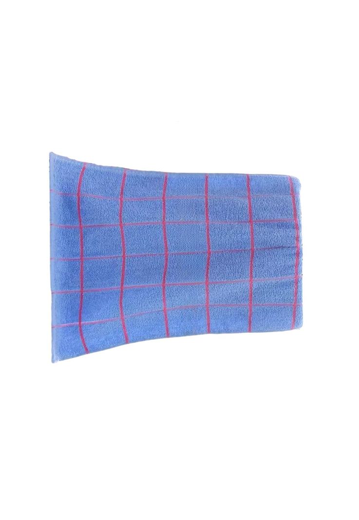 Set 12 Paños Cocina Fleco Cuadro 65G 60X40 CM Celeste-1