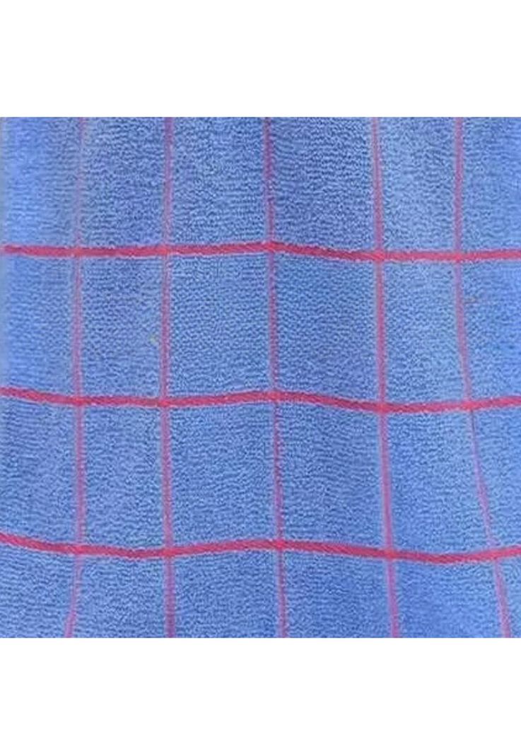 Set 12 Paños Cocina Fleco Cuadro 65G 60X40 CM Celeste-2
