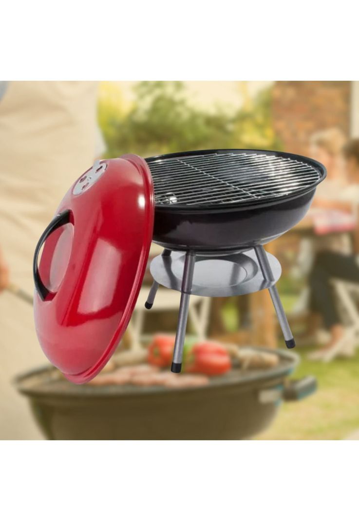 Parrilla Asado Carbón Redonda 36 CM Roja-4