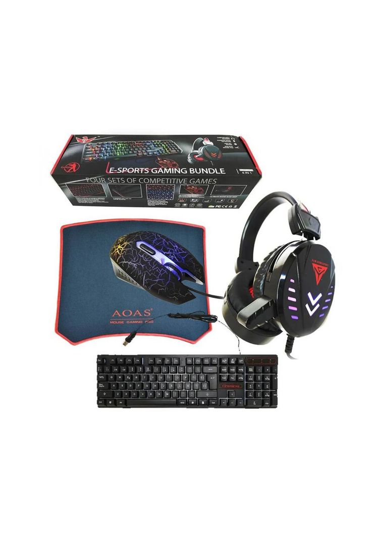 Kit Gamer E-Sport Pro 4 En 1 Teclado + Mouse + Auricular + Pad-0