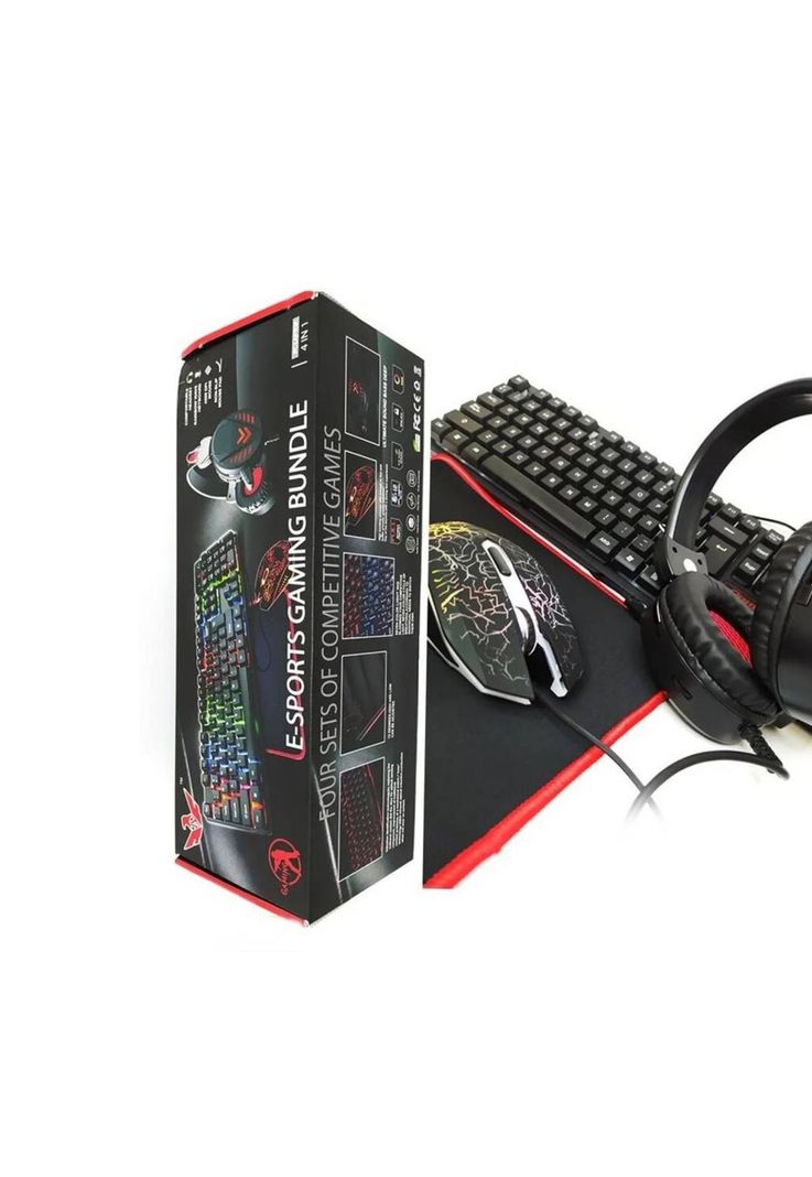 Kit Gamer E-Sport Pro 4 En 1 Teclado + Mouse + Auricular + Pad-1
