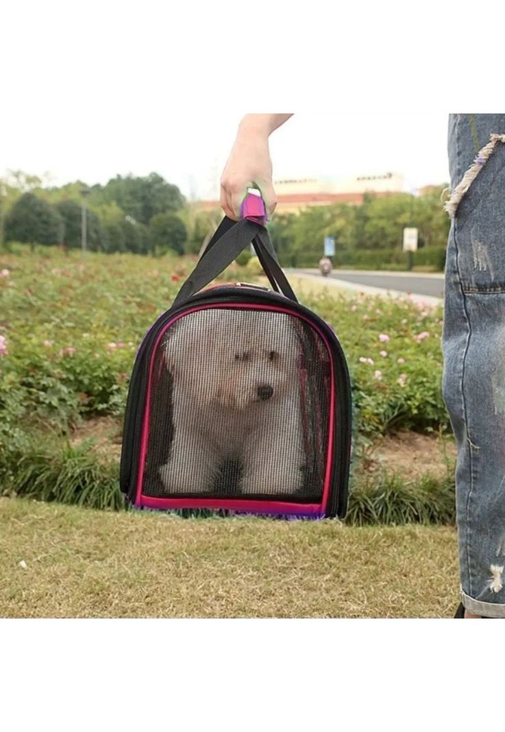Bolso Transporte Mascotas Rojo 34x24x23 CM-3