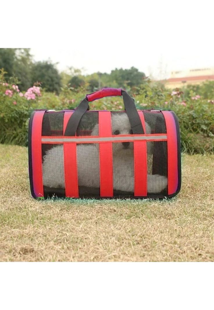 Bolso Transporte Mascotas Rojo 34x24x23 CM-4