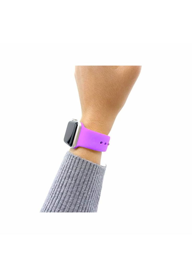 Correa Apple Watch Silicona Violeta Claro M/L 38x40x41 MM-4