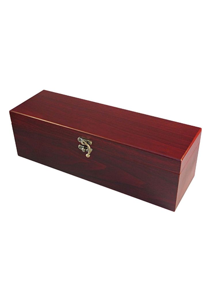 Caja Madera Barnizada 4 Accesorios Metálicos Vino-3