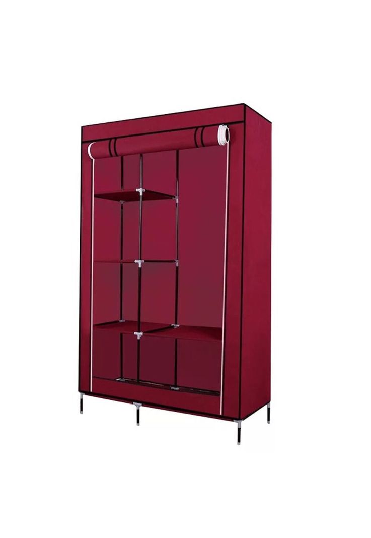 Closet Organizador Armable Tela 2 Cuerpos Wine Red 105x45x175 CM-0