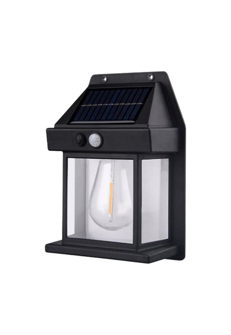 Farol Foco Solar Pared Sensor Movimiento 3.2 V Luz Cálida Negro-0