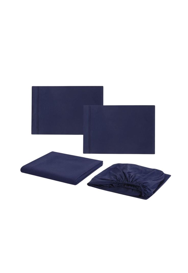 Juego Sábanas Poliéster Polar + 2 Fundas 2 PL Azul-0