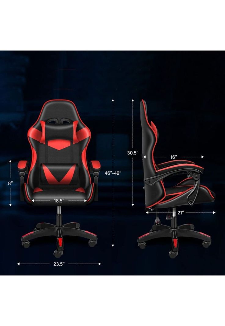 Silla Gamer Profesional Oficina Roja-3