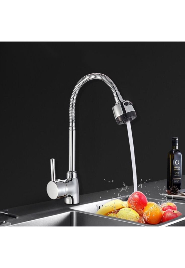 Llave Lavaplatos Monomando Cuello Flexible Difusor Agua-5